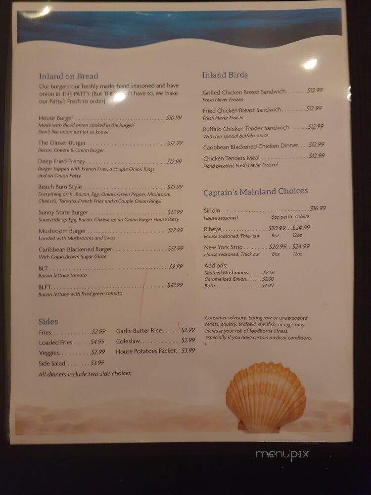 The Ocean Floor Bar & Grill - Daytona Beach, FL menu_pic
