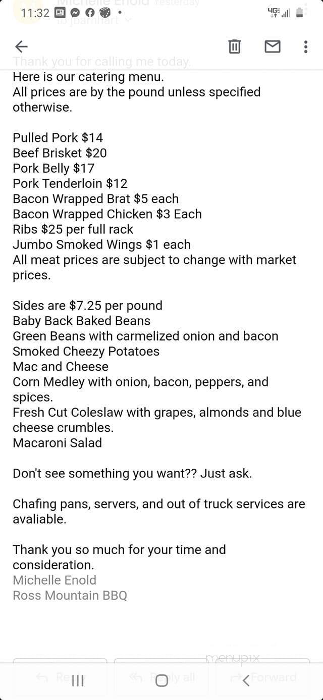 Ross Mountain BBQ & Catering - Sherrodsville, OH