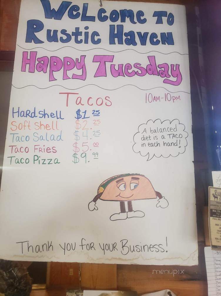 Rustic Haven Bar & Grille - Hixton, WI menu_pic