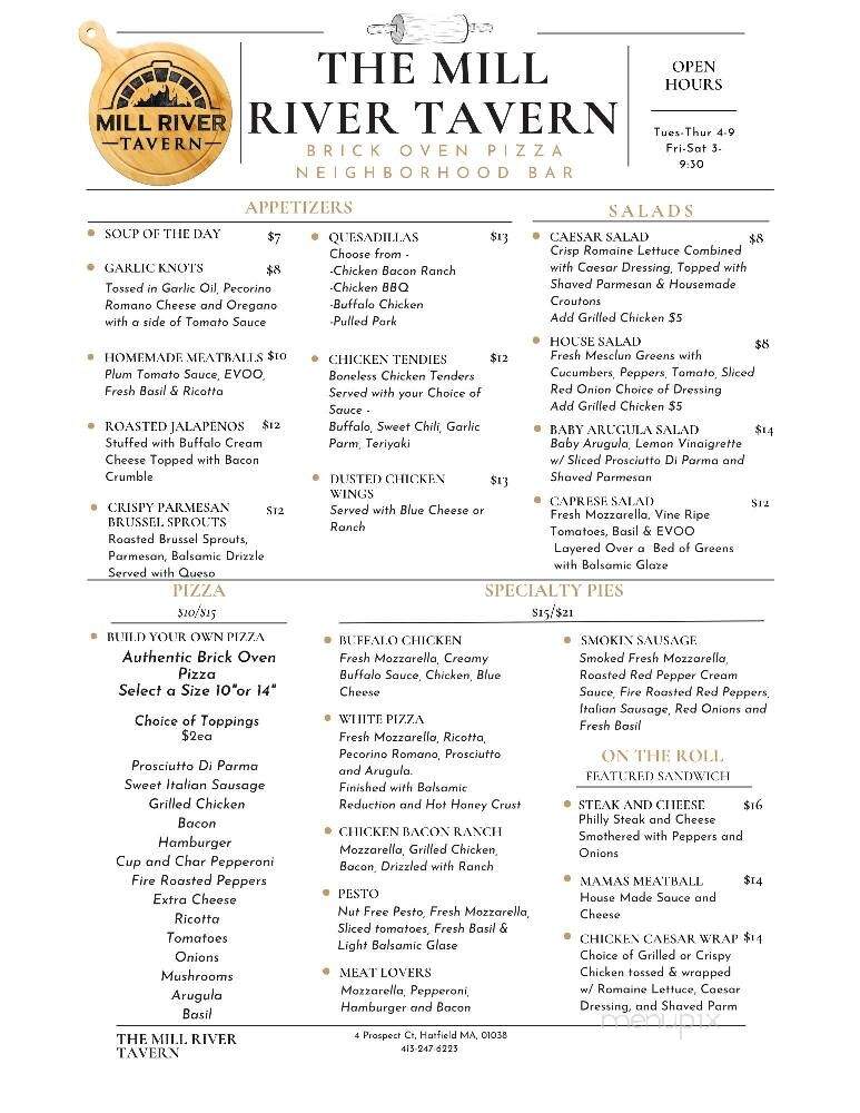 Mill River Tavern - Hatfield, MA menu_pic