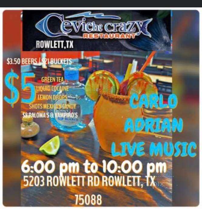 Ceviche Crazy Restaurant - Rowlett, TX menu_pic
