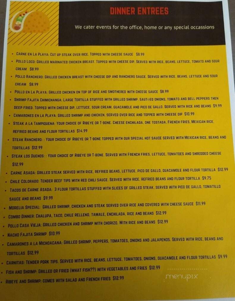 La Casa Vieja - Johnson City, TN menu_pic