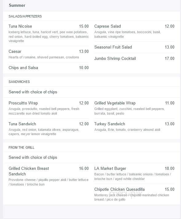 Ion Rooftop Pool Bar - Los Angeles, CA menu_pic