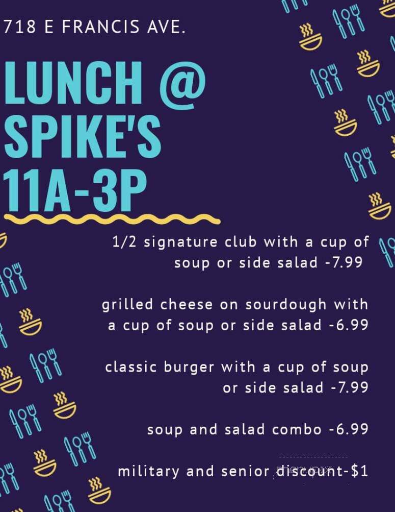 Spikes - Spokane, WA menu_pic