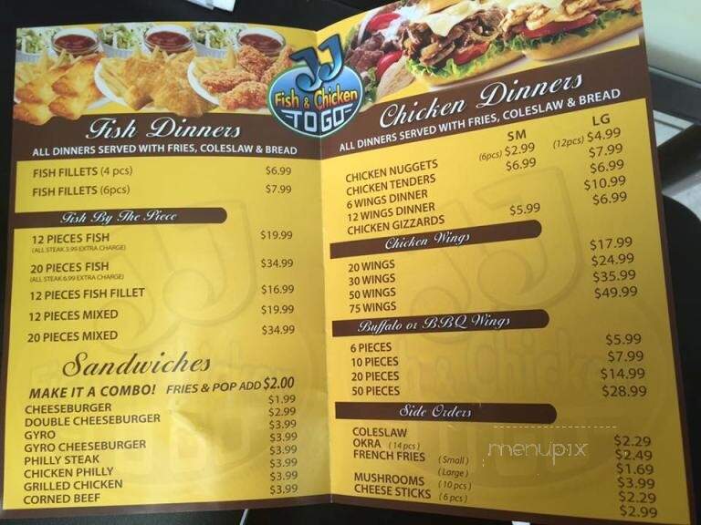 J J Fish and Chicken - Cleveland, OH menu_pic