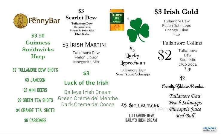 Price Street Pub - Springfield, IL menu_pic