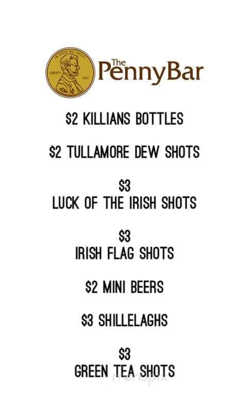 Price Street Pub - Springfield, IL menu_pic