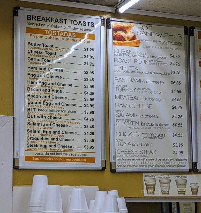 Coqui Bakery - Tampa, FL menu_pic