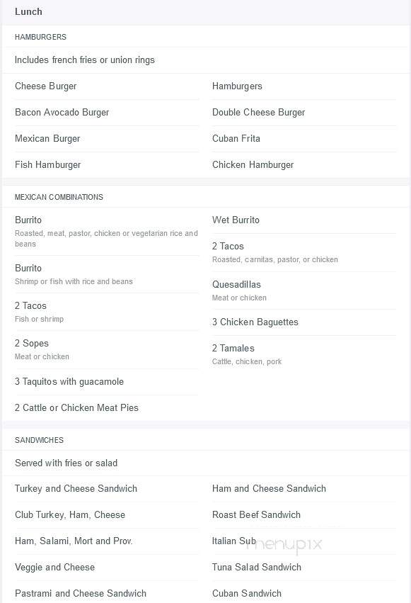 Rosita Bakery - Huntington Park, CA menu_pic
