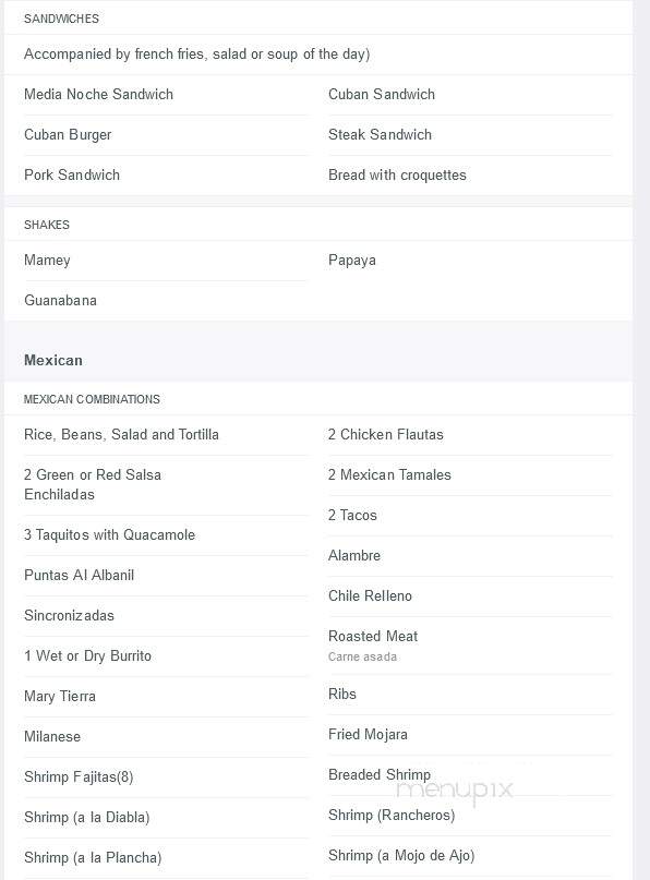 Rosita Bakery - Huntington Park, CA menu_pic