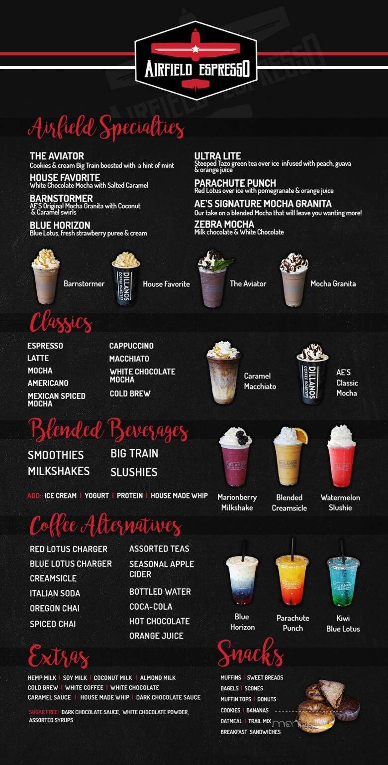Airfield Espresso - Snohomish, WA menu_pic