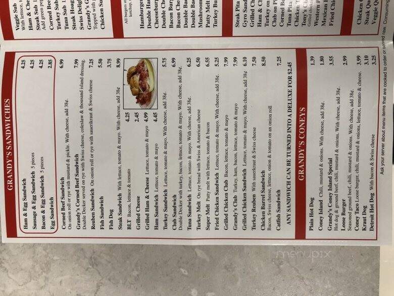 Grandy's Coney Island - Detroit, MI menu_pic