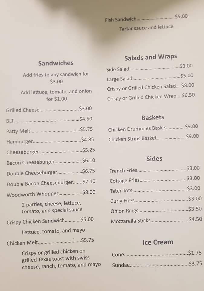 Woodworth Cafe - Woodworth, ND menu_pic