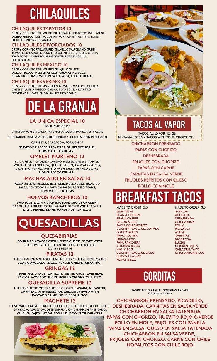 La Unica - San Antonio, TX menu_pic