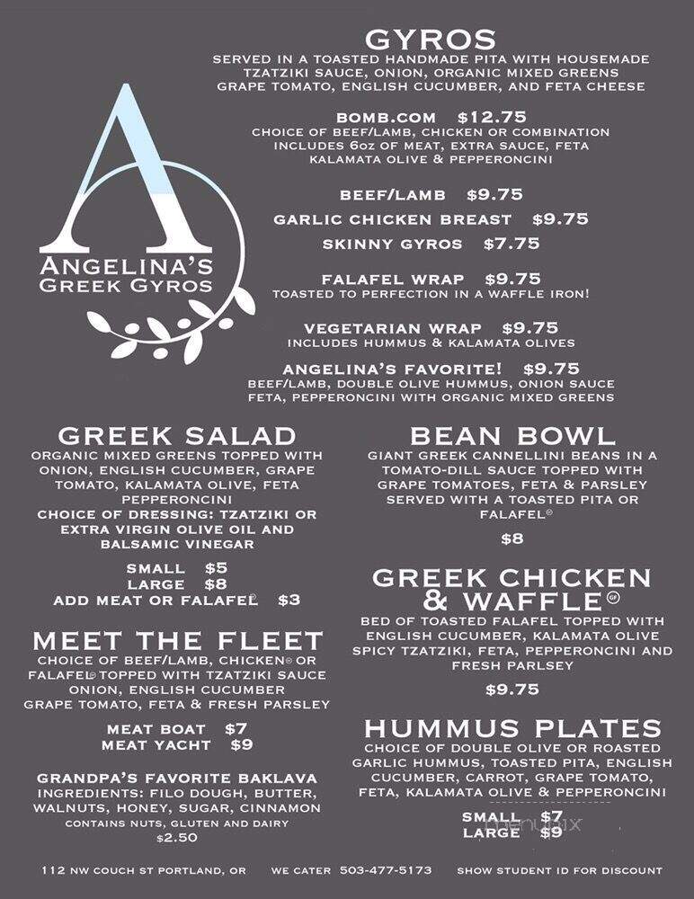 Angelina Cuisina - Camas, WA menu_pic