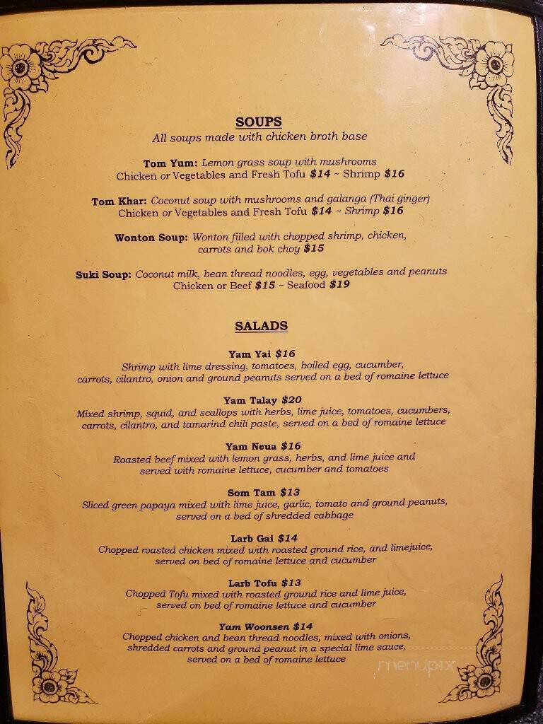 Thai Kitchen - Friday Harbor, WA menu_pic