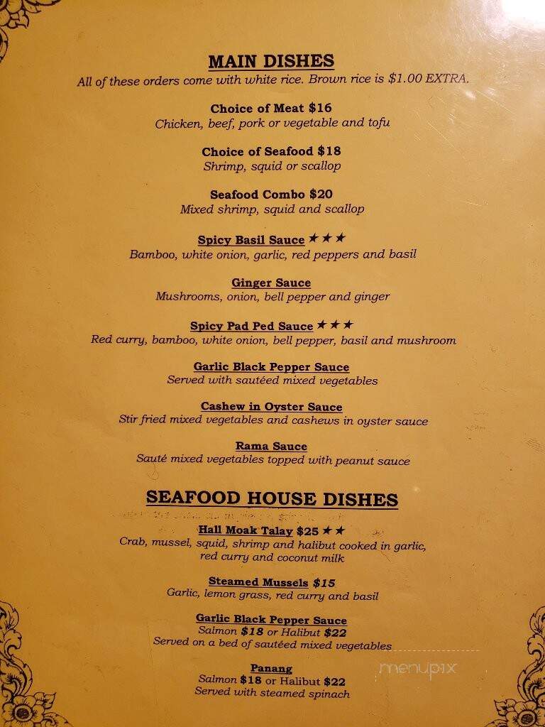 Thai Kitchen - Friday Harbor, WA menu_pic