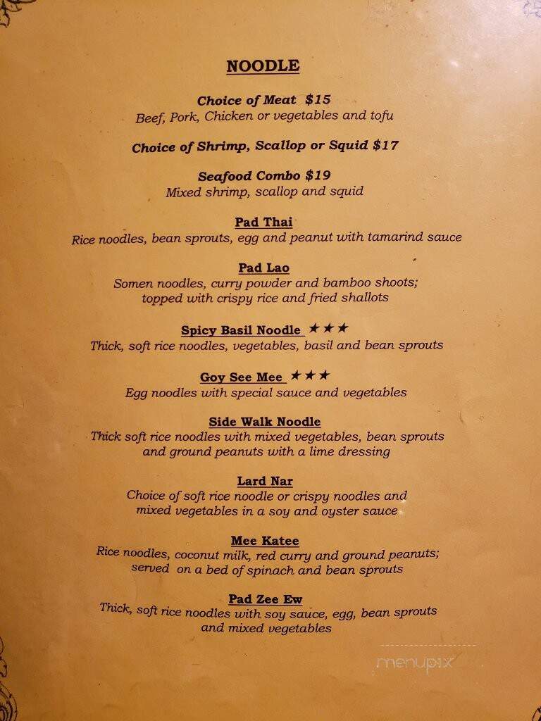 Thai Kitchen - Friday Harbor, WA menu_pic