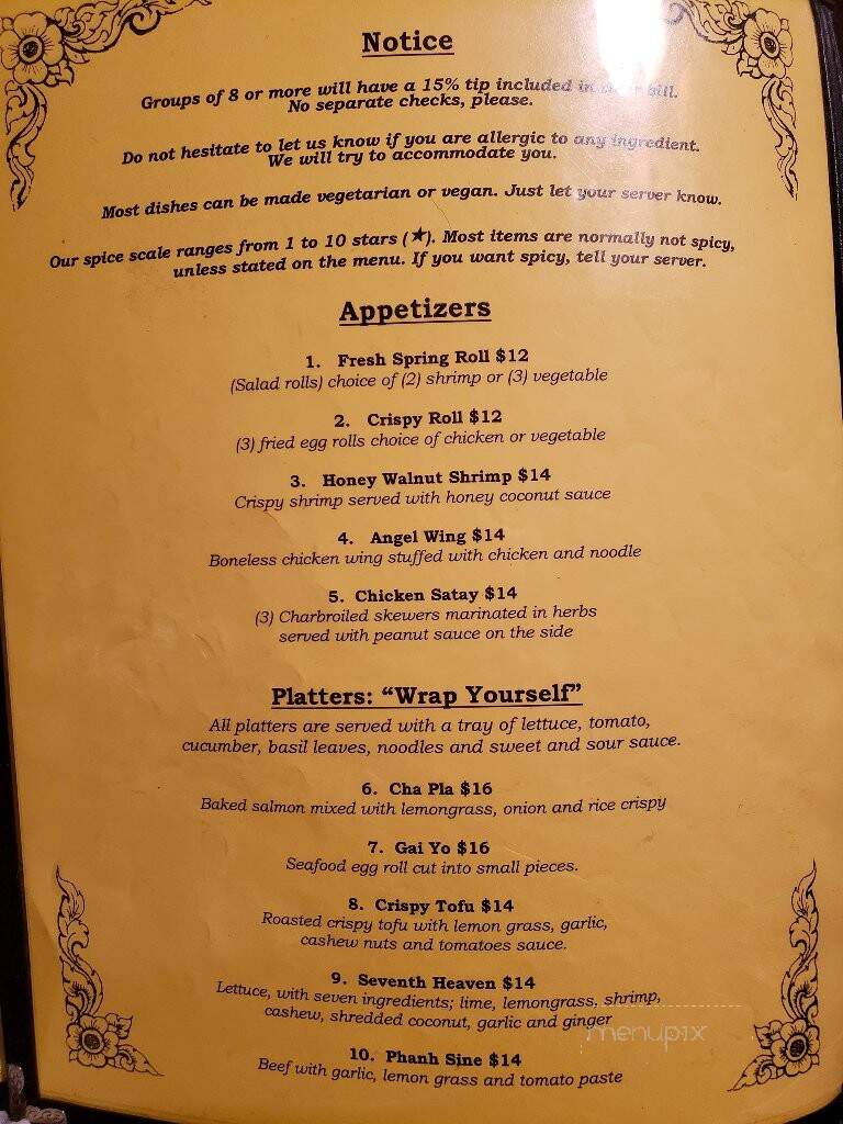 Thai Kitchen - Friday Harbor, WA menu_pic