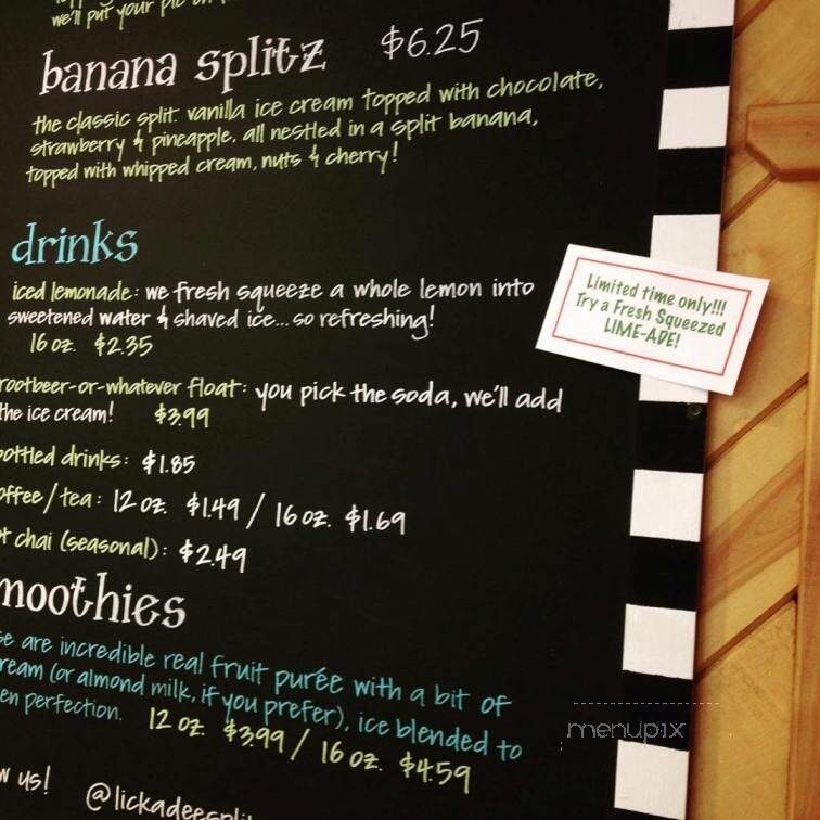 Lick-A-Dee Splitz - Three Lakes, WI menu_pic