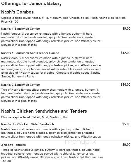Junior's Bakery - Los Angeles, CA menu_pic