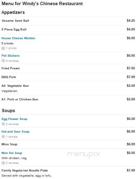 Windy's Chinese Restaurant - Chico, CA menu_pic