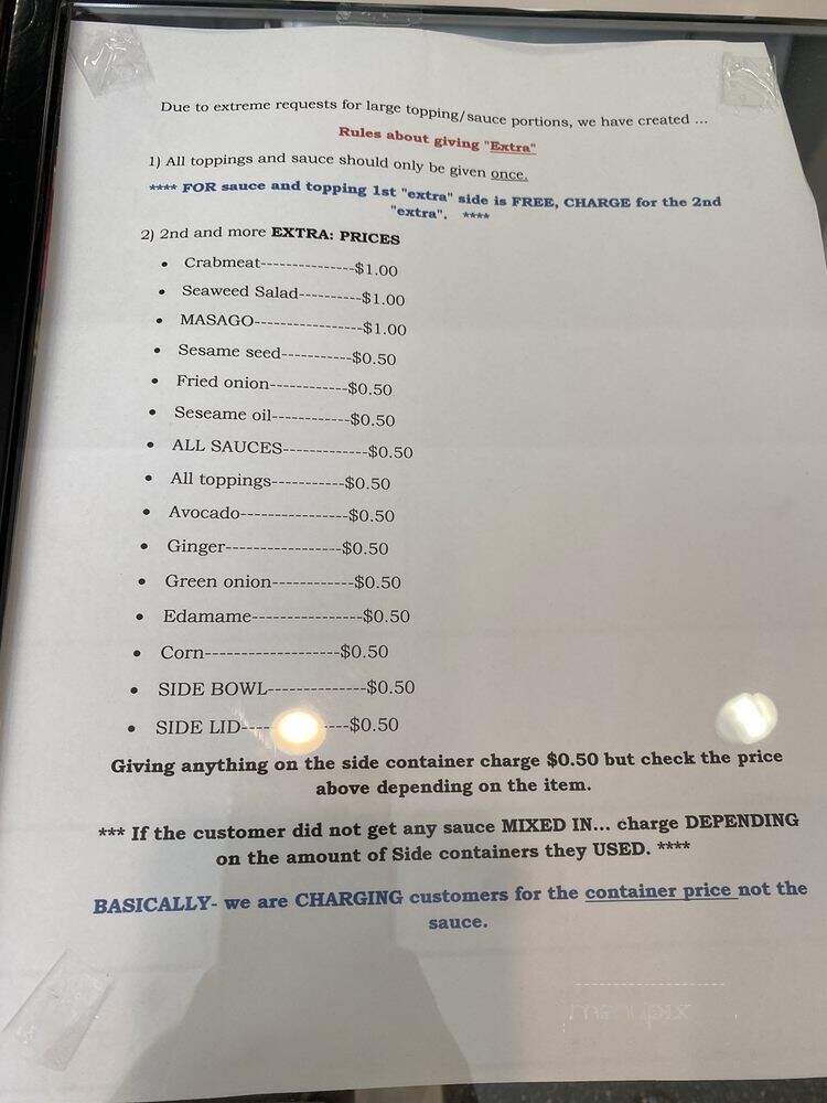Poke Time - Buena Park, CA menu_pic