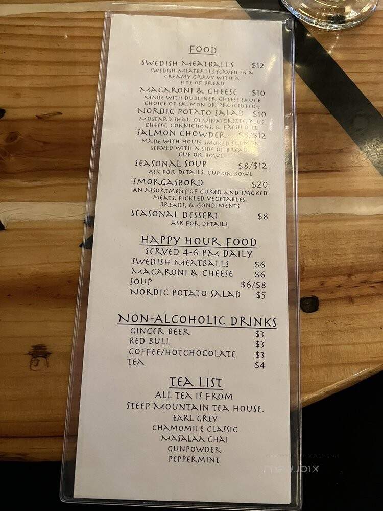 Valhalla Meadery - Bozeman, MT menu_pic