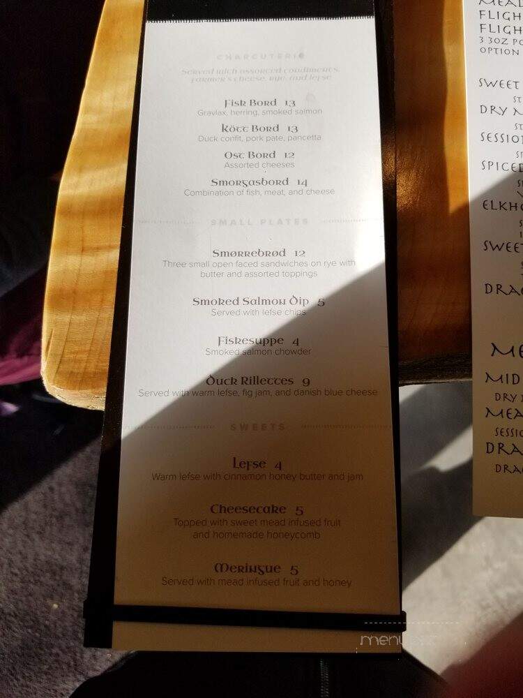 Valhalla Meadery - Bozeman, MT menu_pic