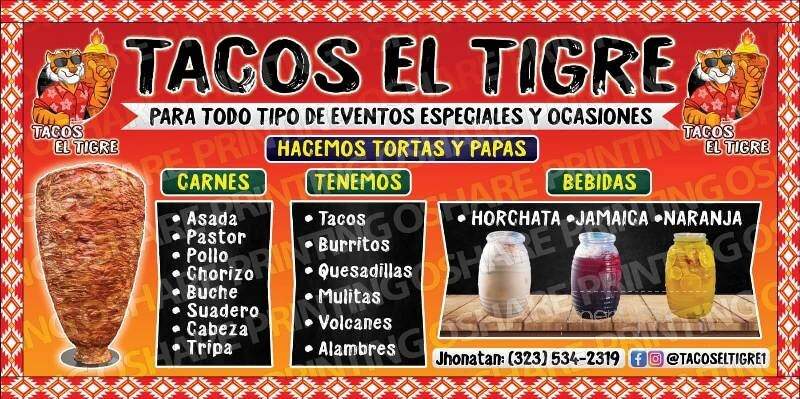 Tacos El Tigre - Los Angeles, CA menu_pic