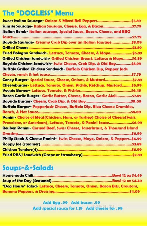 The Dog House - Hagerstown, MD menu_pic
