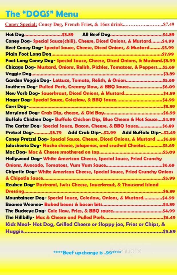 The Dog House - Hagerstown, MD menu_pic