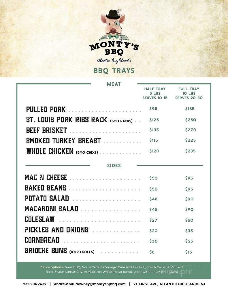 Monty's BBQ - Atlantic Highlands, NJ menu_pic