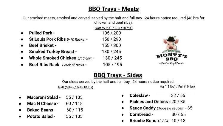 Monty's BBQ - Atlantic Highlands, NJ menu_pic