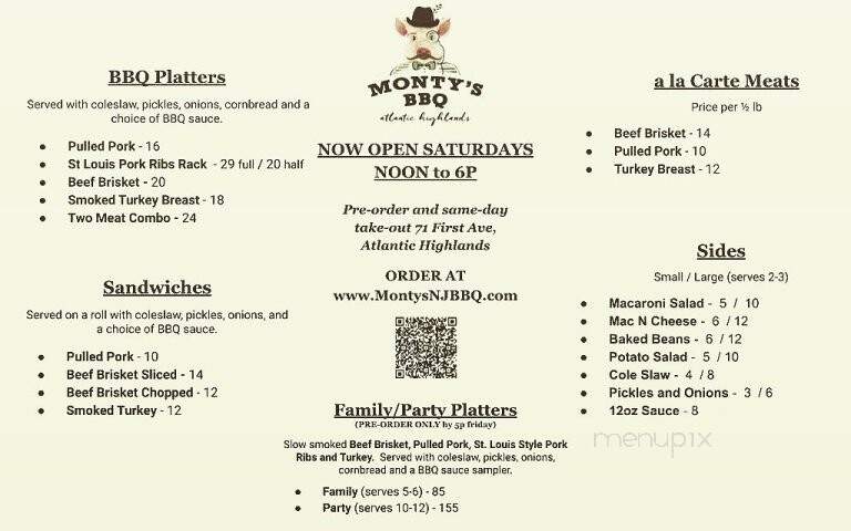 Monty's BBQ - Atlantic Highlands, NJ menu_pic