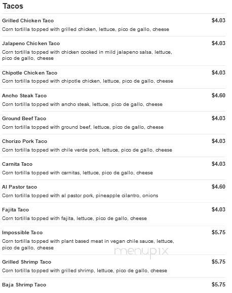 Achilito's Taqueria - Foxborough, MA menu_pic