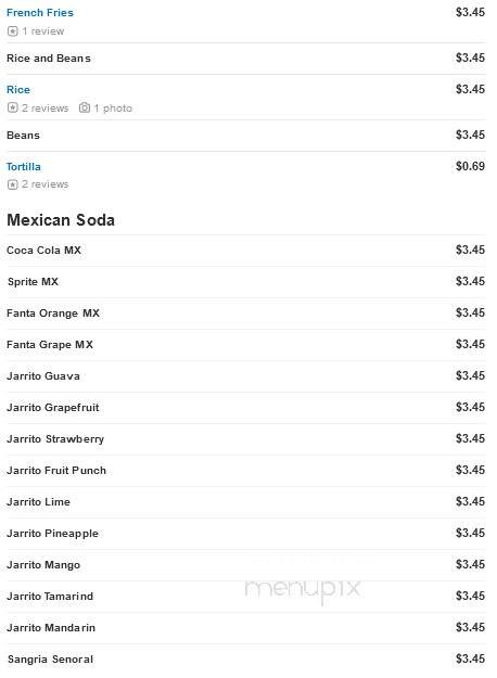 Achilito's Taqueria - Foxborough, MA menu_pic