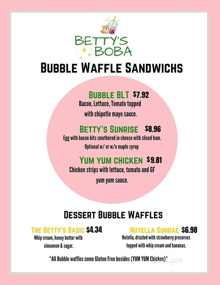 Betty's Boba - Idaho Falls, ID menu_pic