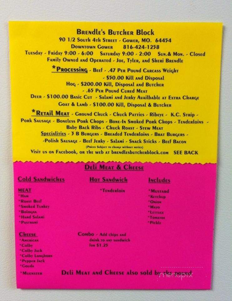Brendle's Butcher Block - Gower, MO menu_pic