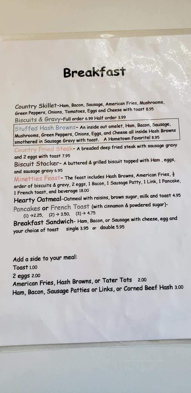 Village Pump Saloon - Tamarack, MN menu_pic