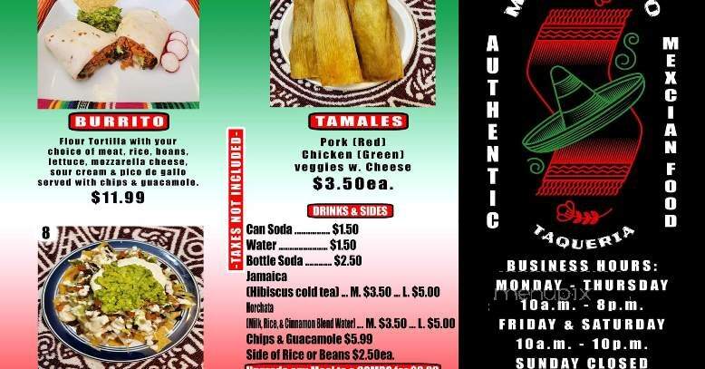 Mi Ranchito Taqueria - Hinckley, MN menu_pic