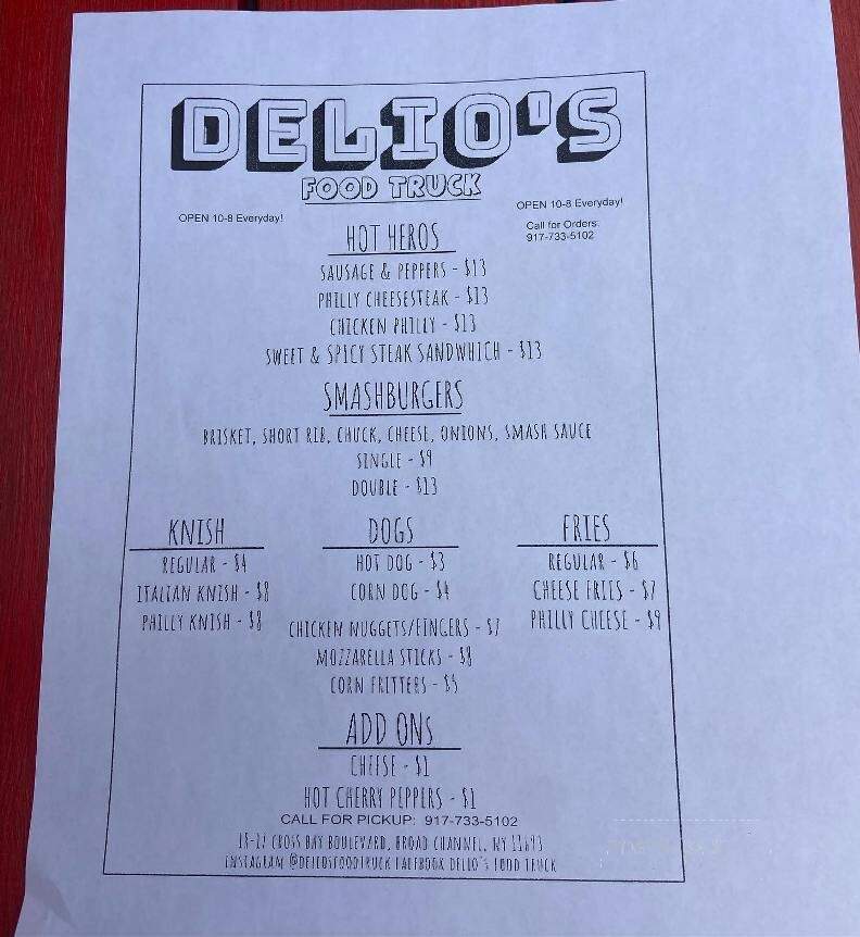 Delio's Food Truck - Queens, NY menu_pic