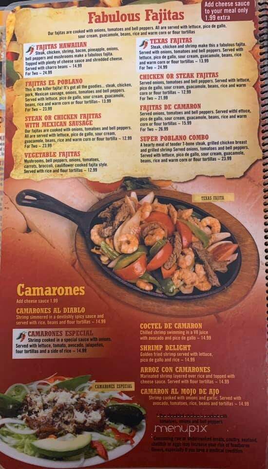 El Rancho Poblano - Chesterfield, IN menu_pic