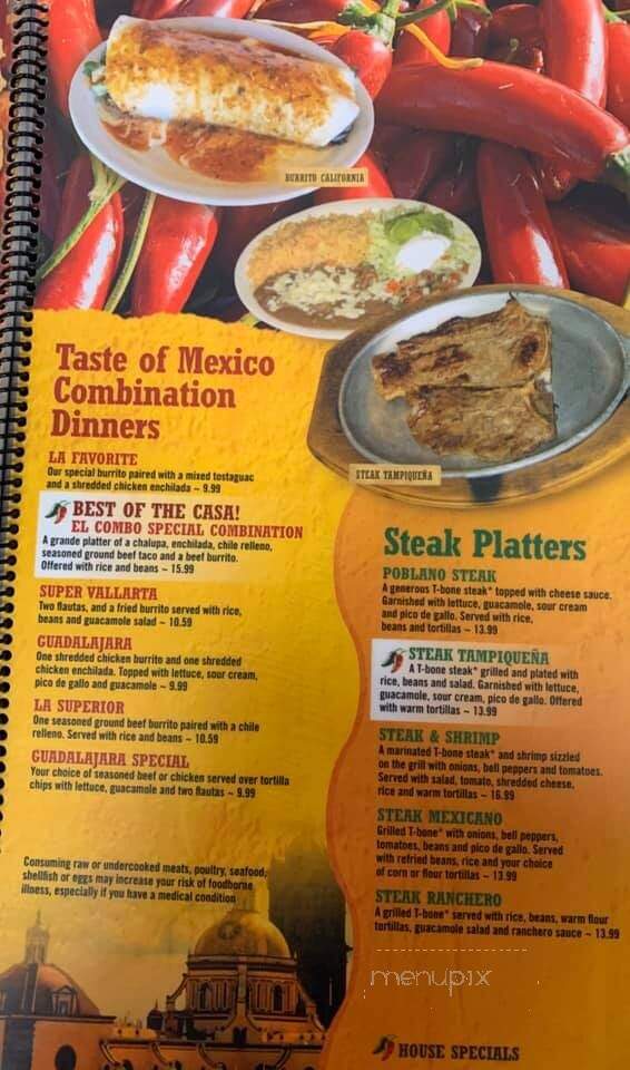 El Rancho Poblano - Chesterfield, IN menu_pic