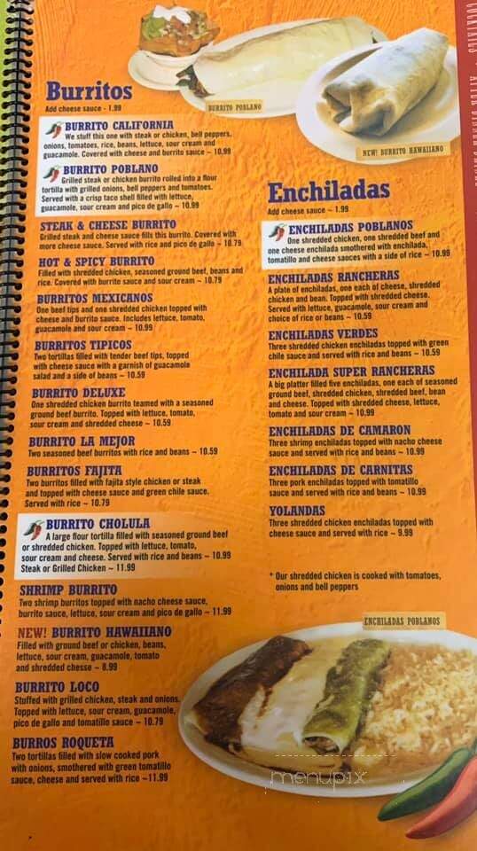 El Rancho Poblano - Chesterfield, IN menu_pic