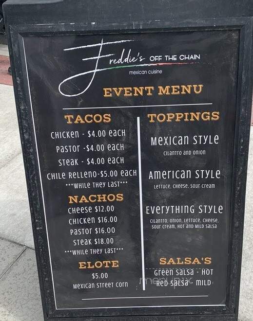 Freddie's Off the Chain Catering - Plainfield, IL menu_pic