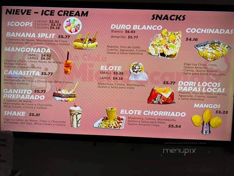 La Chula Michoacana - Dallas, TX menu_pic