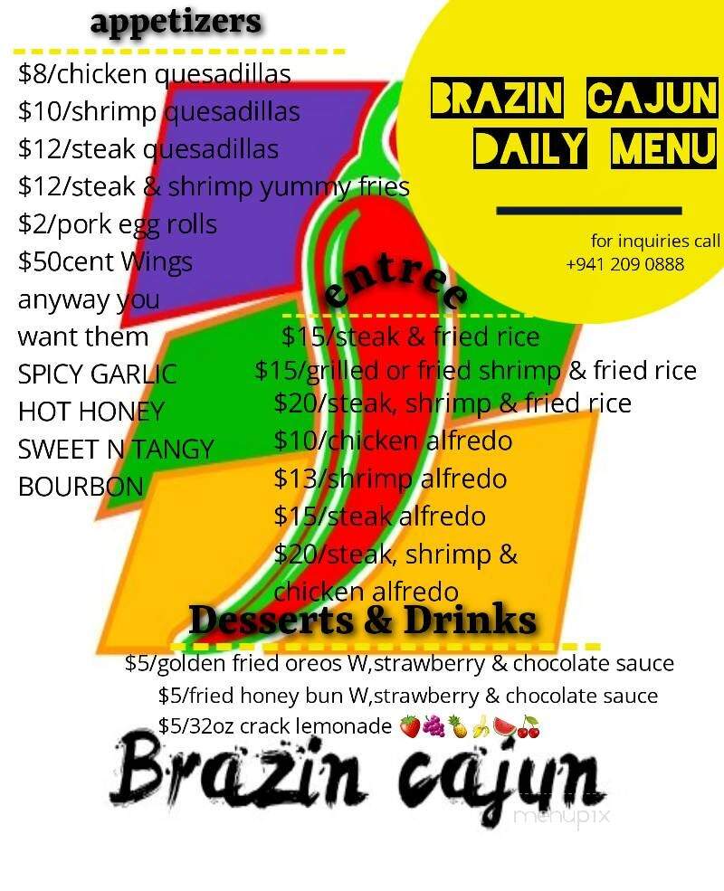 Brazin Cajun Shack - Bradenton, FL menu_pic