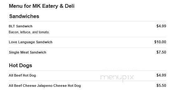 MK Eatery & Deli - North Kansas City, MO menu_pic