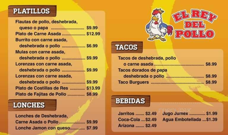 El Rey del Pollo - Albuquerque, NM menu_pic